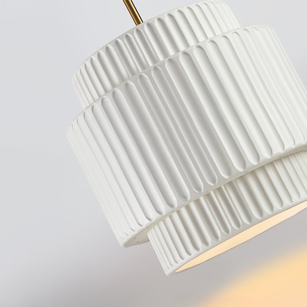 Lampada a sospensione a tamburo a 1 luce in stile Nordic Cream