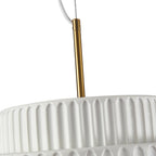 Lampada a sospensione a tamburo a 1 luce in stile Nordic Cream