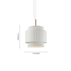 Lampada a sospensione a tamburo a 1 luce in stile Nordic Cream