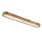 Lampada da soffitto ovale in legno LED dimmerabile nordica
