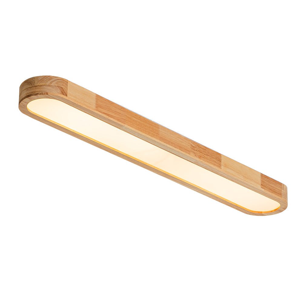 Lampada da soffitto ovale in legno LED dimmerabile nordica