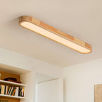 Lampada da soffitto ovale in legno LED dimmerabile nordica