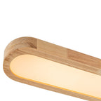 Lampada da soffitto ovale in legno LED dimmerabile nordica