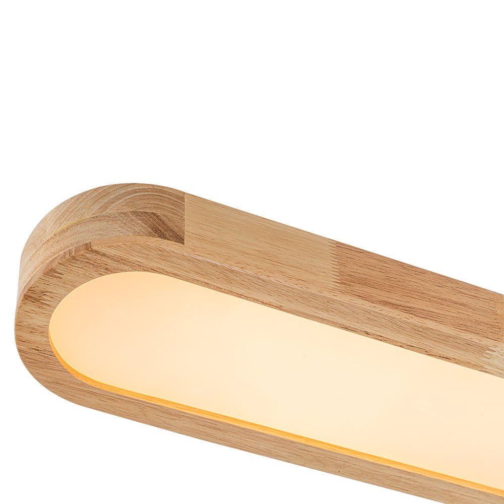 Lampada da soffitto ovale in legno LED dimmerabile nordica