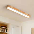 Lampada da soffitto ovale in legno LED dimmerabile nordica