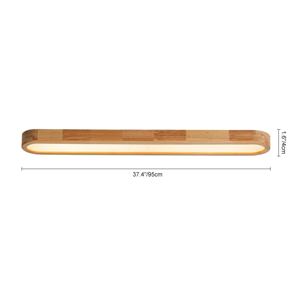 Lampada da soffitto ovale in legno LED dimmerabile nordica