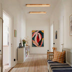 Lampada da soffitto ovale in legno LED dimmerabile nordica