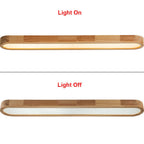Lampada da soffitto ovale in legno LED dimmerabile nordica