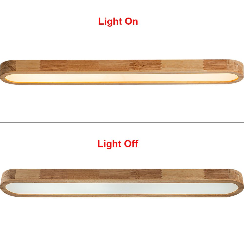 Lampada da soffitto ovale in legno LED dimmerabile nordica