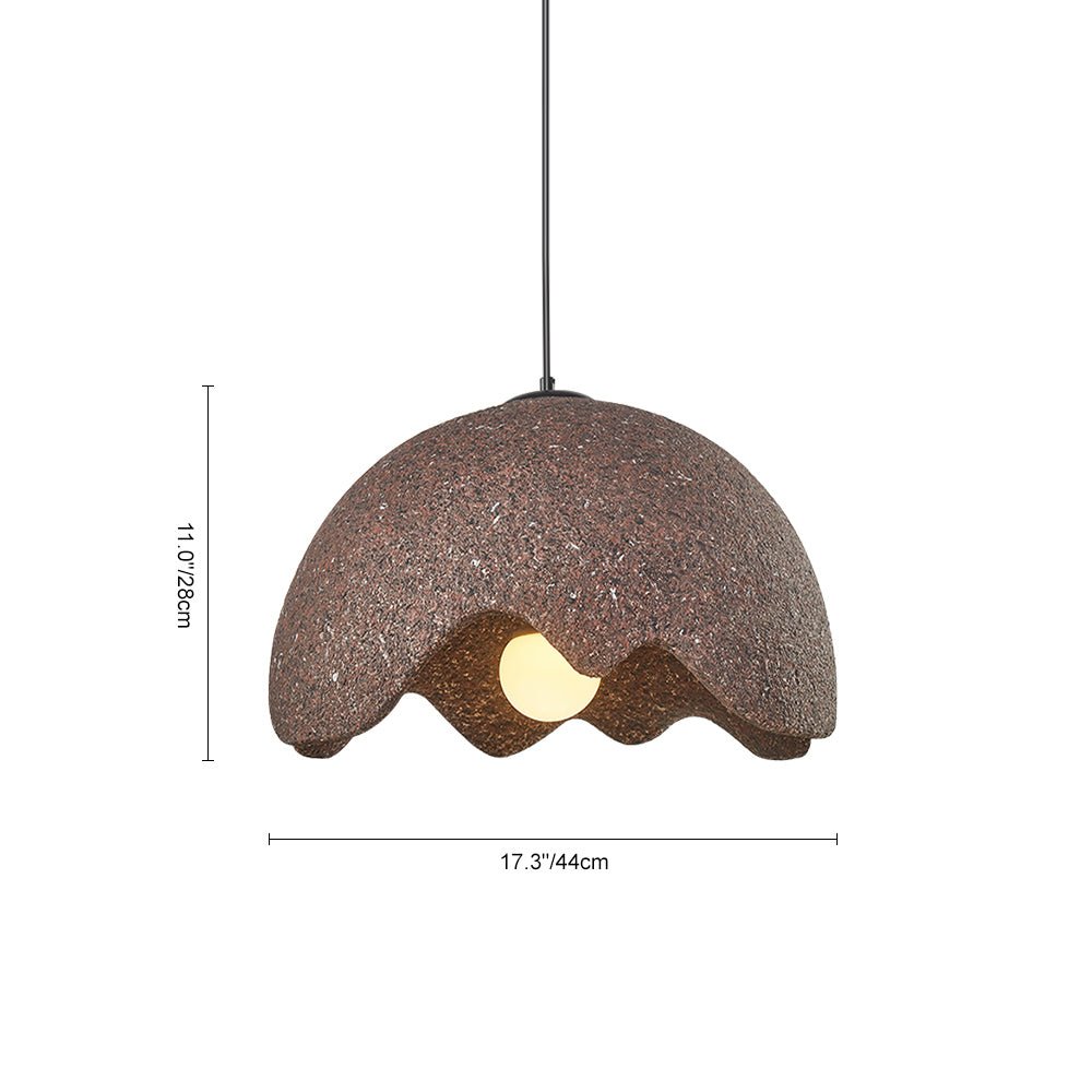 Sospensione Wabi Sabi a Cupola Maculata con 1 Luce Fatta a Mano Nordica
