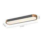 Plafoniera LED Ovale con Accento in Legno
