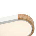 Plafoniera LED Ovale con Accento in Legno