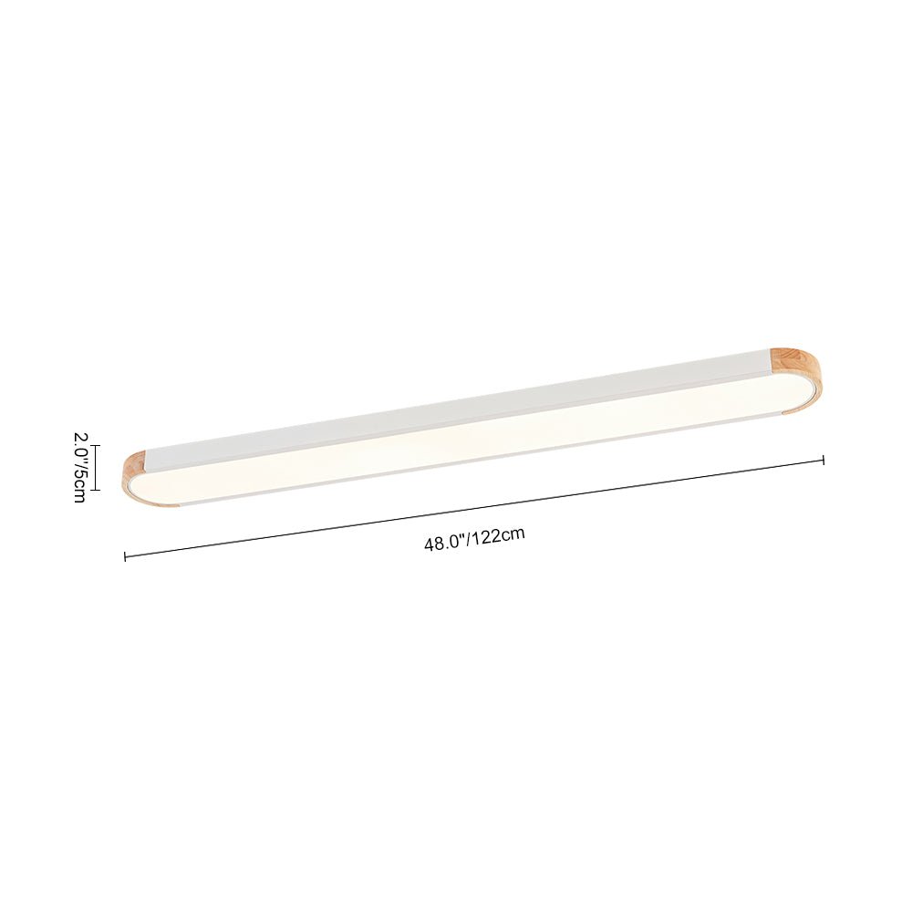Plafoniera LED Ovale con Accento in Legno