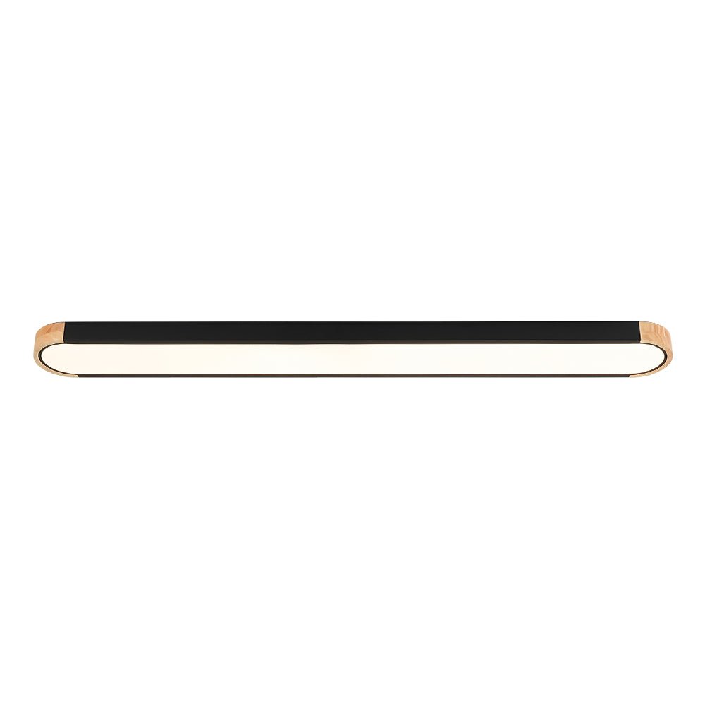 Plafoniera LED Ovale con Accento in Legno