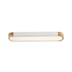 Plafoniera LED Ovale con Accento in Legno