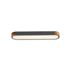 Plafoniera LED Ovale con Accento in Legno
