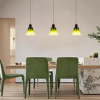 Lampada a sospensione in vetro a forma di fiore con gradiente a 1 luce