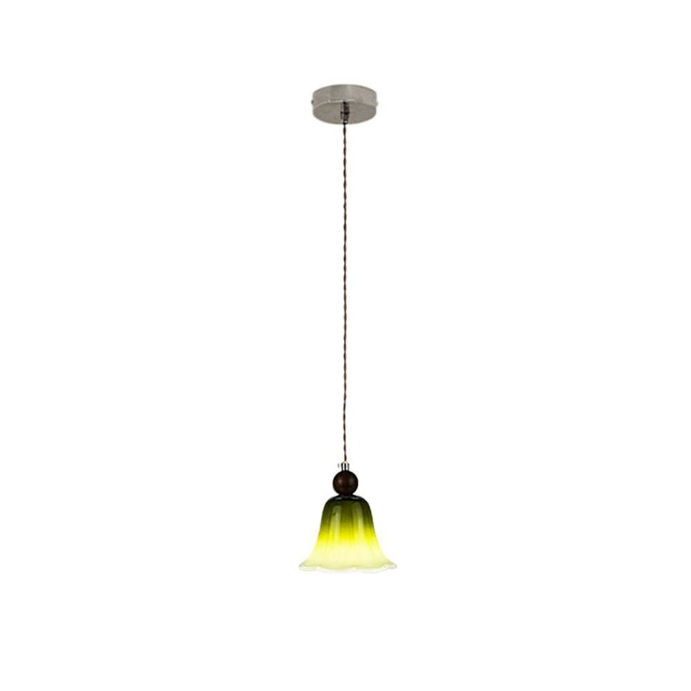 Lampada a sospensione in vetro a forma di fiore con gradiente a 1 luce