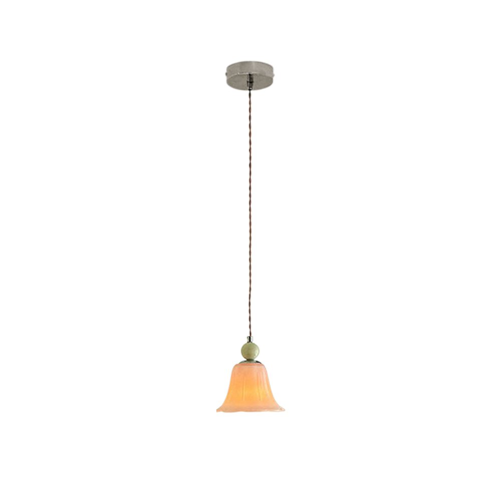 Lampada a sospensione in vetro a forma di fiore con gradiente a 1 luce