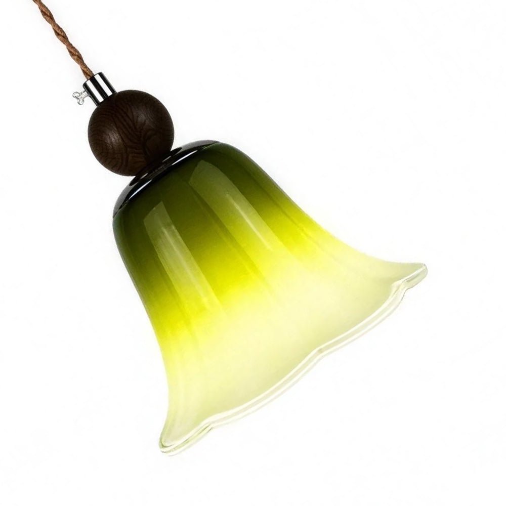 Lampada a sospensione in vetro a forma di fiore con gradiente a 1 luce