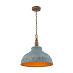 Retro 1-Light Handcrafted Paint Dome Pendant Light