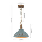 Retro 1-Light Handcrafted Paint Dome Pendant Light