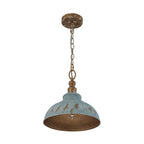 Retro 1-Light Handcrafted Paint Dome Pendant Light