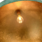 Lampadario a Cupola in Rame e Verde 1 Luce Stile Rustico