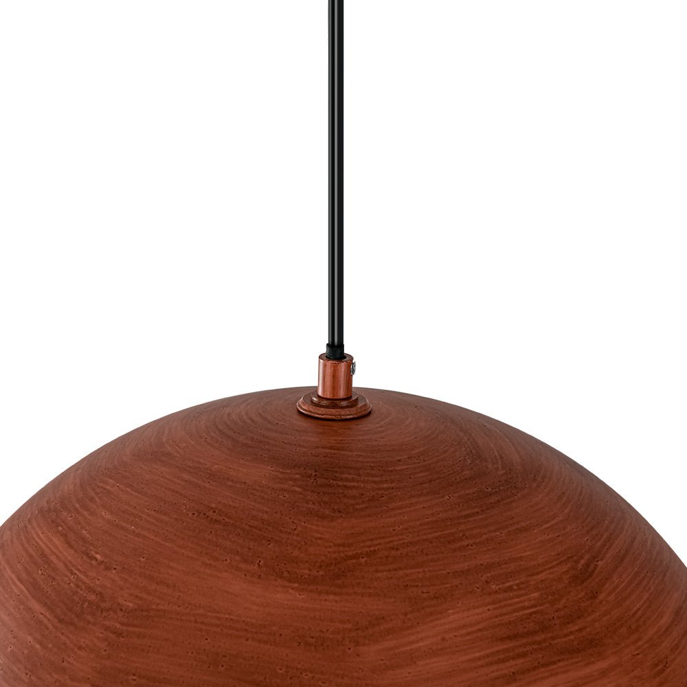 Lampadario a Cupola in Rame e Verde 1 Luce Stile Rustico