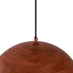 Lampadario a Cupola in Rame e Verde 1 Luce Stile Rustico