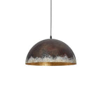 Lampada a sospensione a cupola in metallo martellato rusty a 1 luce