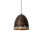 Lampada a sospensione a cupola in metallo martellato rusty a 1 luce
