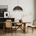 Lampada a sospensione a cupola in metallo martellato rusty a 1 luce