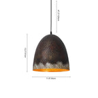 Lampada a sospensione a cupola in metallo martellato rusty a 1 luce