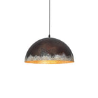 Lampada a sospensione a cupola in metallo martellato rusty a 1 luce
