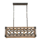 Rutsic 4-Lucernario Griglia Cornice Legno Isola Cucina Lampadario Rettangolare