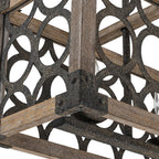 Rutsic 4-Lucernario Griglia Cornice Legno Isola Cucina Lampadario Rettangolare