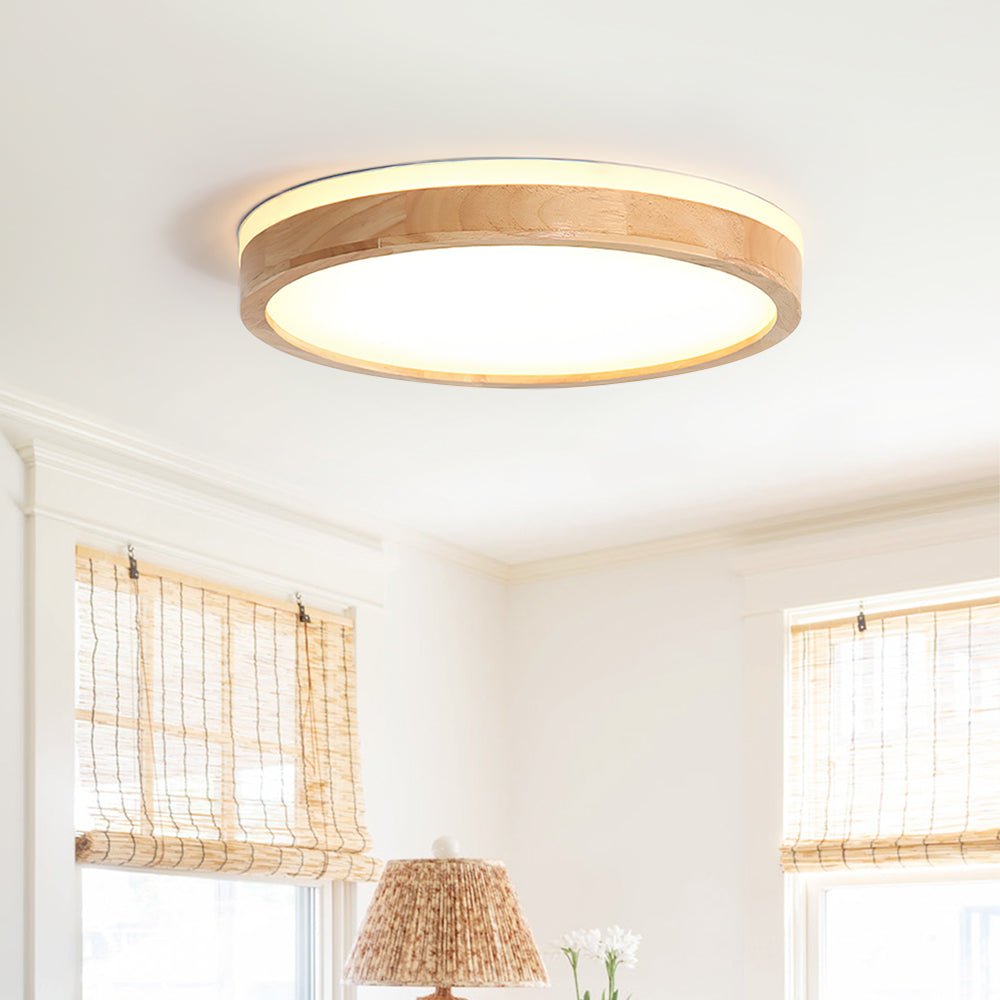 Lampada da soffitto a LED dimmerabile con accentuazione in legno Scandinavia