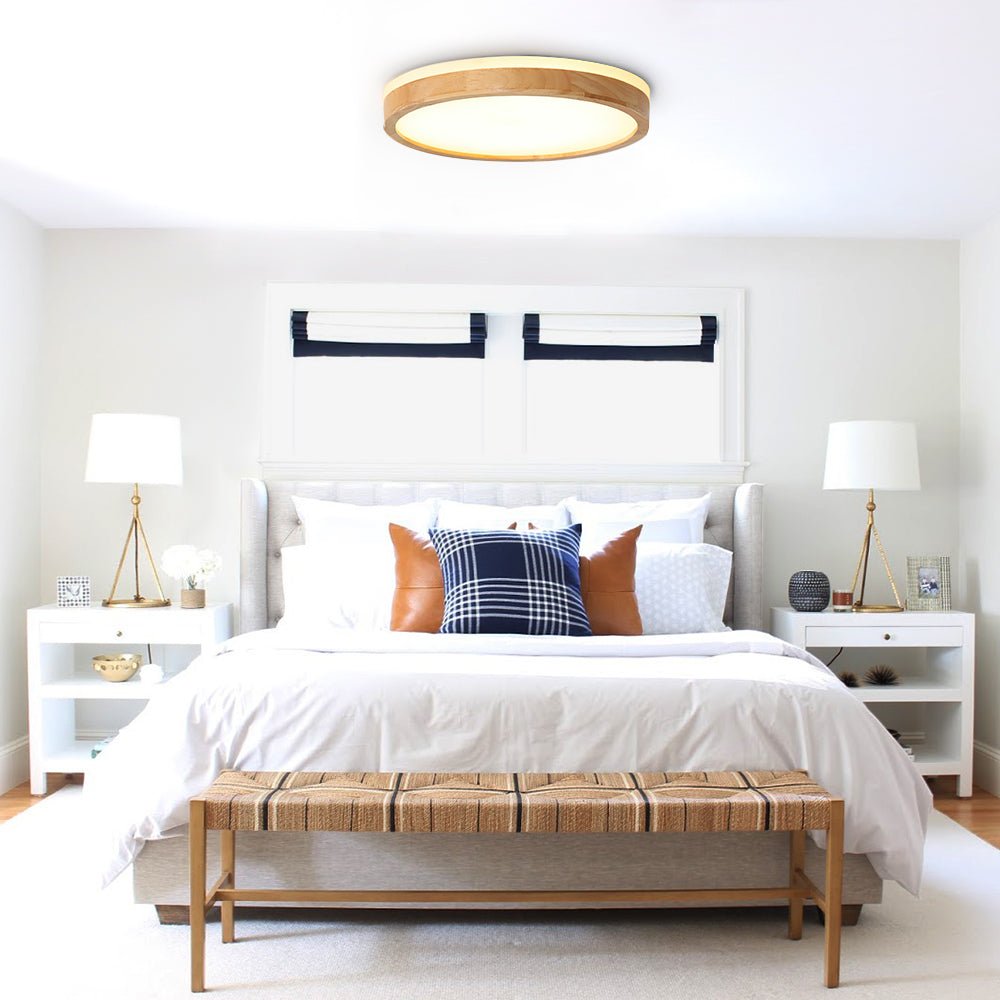 Lampada da soffitto a LED dimmerabile con accentuazione in legno Scandinavia