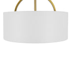 Plafoniera Semi Flush a Tamburo con Ombrello in Lino a 2 Luci