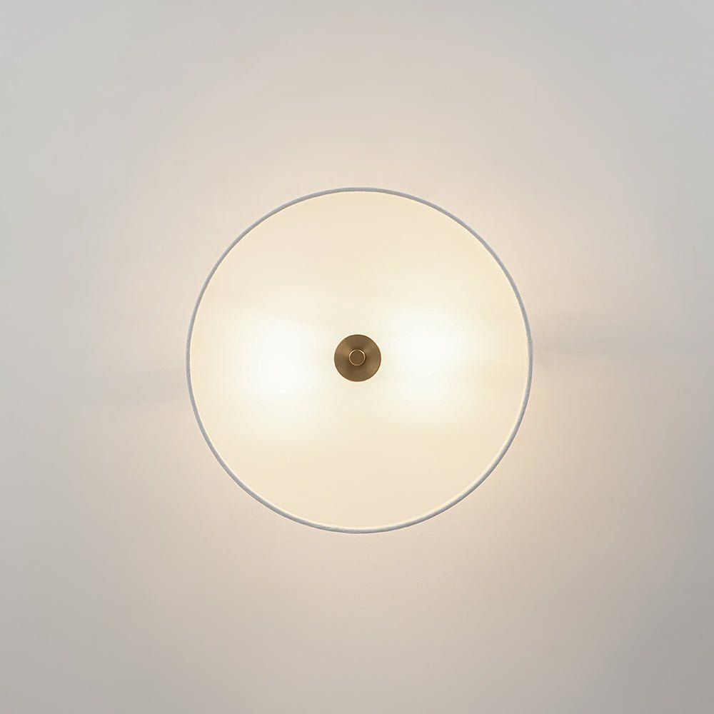 Plafoniera Semi Flush a Tamburo con Ombrello in Lino a 2 Luci