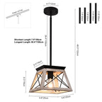 Lampada a Sospensione Rustica Quadrata Singola