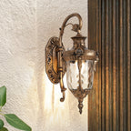 Lanterna Tradizionale a 1 Luce con Vetro Martellato per Esterni, Luce da Parete da Giardino