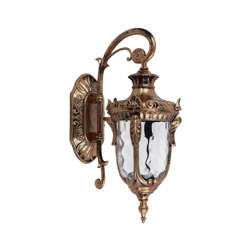 Lanterna Tradizionale a 1 Luce con Vetro Martellato per Esterni, Luce da Parete da Giardino