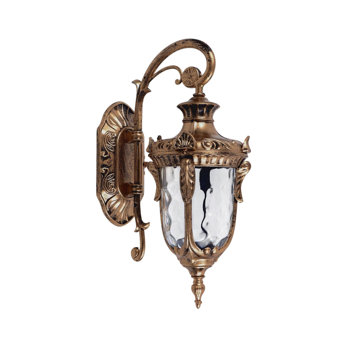 Lanterna Tradizionale a 1 Luce con Vetro Martellato per Esterni, Luce da Parete da Giardino