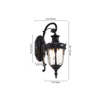 Lanterna Tradizionale a 1 Luce con Vetro Martellato per Esterni, Luce da Parete da Giardino