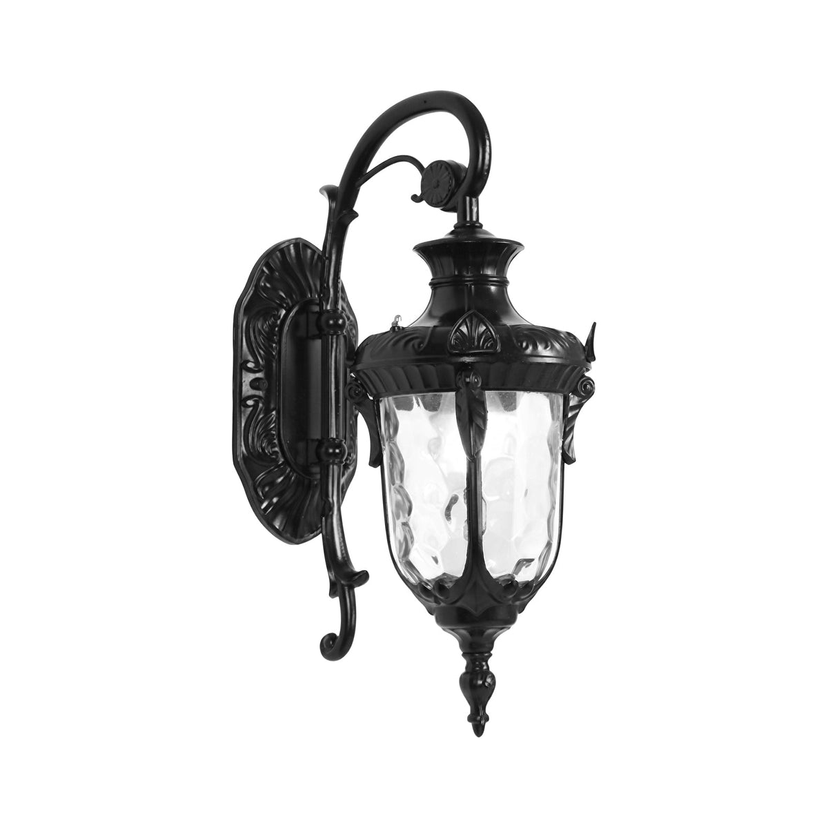 Lanterna Tradizionale a 1 Luce con Vetro Martellato per Esterni, Luce da Parete da Giardino