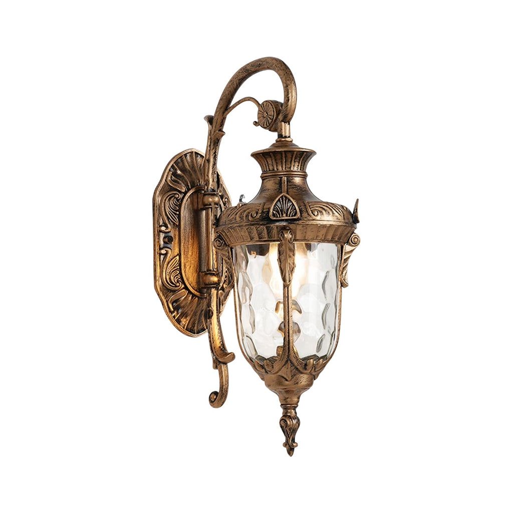 Lanterna Tradizionale a 1 Luce con Vetro Martellato per Esterni, Luce da Parete da Giardino