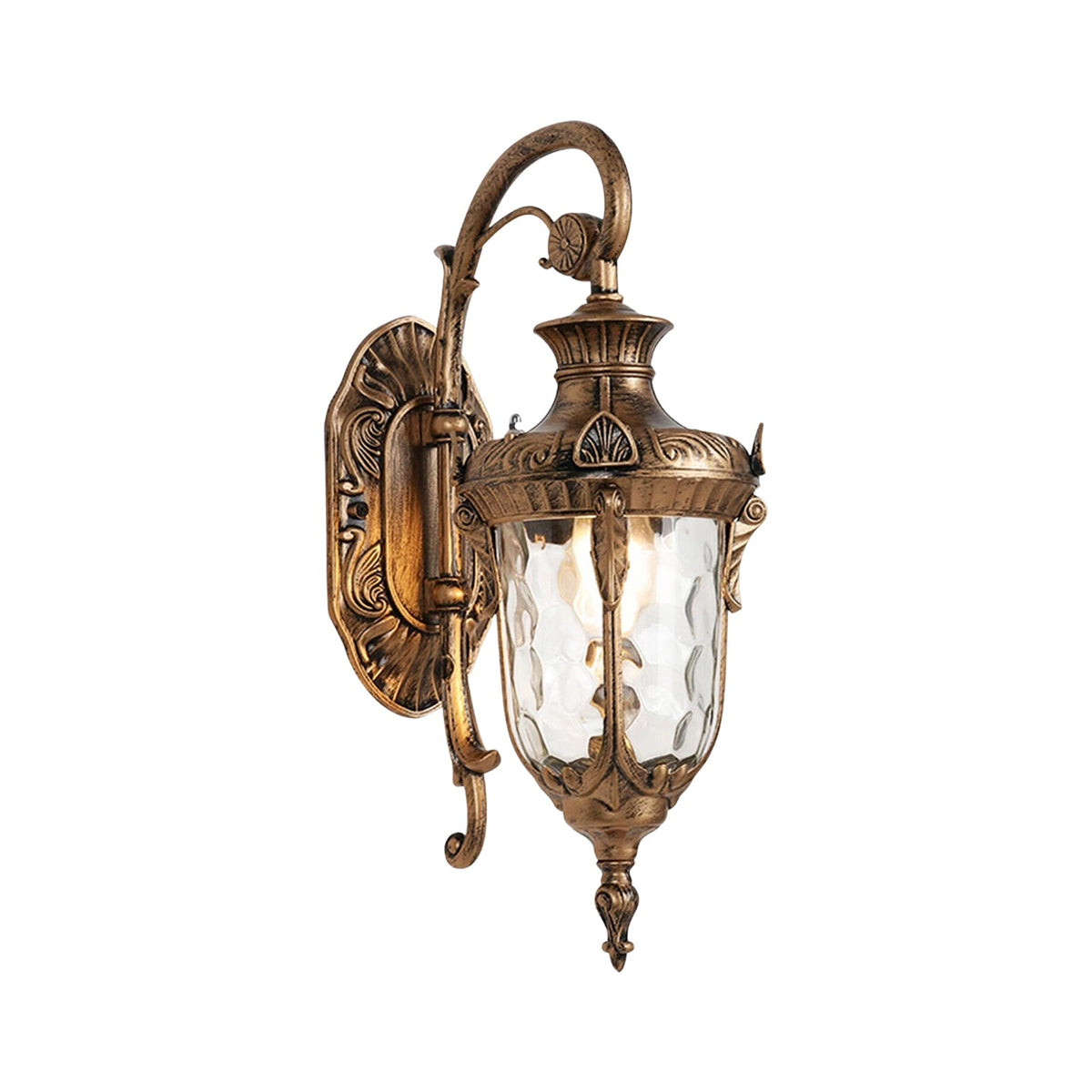 Lanterna Tradizionale a 1 Luce con Vetro Martellato per Esterni, Luce da Parete da Giardino