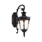 Lanterna Tradizionale a 1 Luce con Vetro Martellato per Esterni, Luce da Parete da Giardino